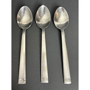 3 Cambridge Danielle Soup Spoons Silversmiths Stainless Flatware 7 7/8"